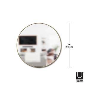 OGLINDA DE PERETE ROTUNDA, HUBBA, AURIE, 86 CM, STIL MODERN, B2 - Img 7