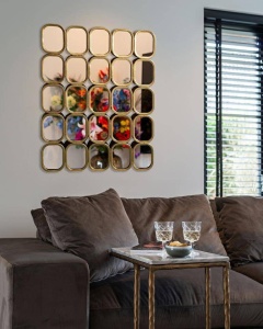 OGLINDA DECORATIVA DREPTUNGHIULARA MARILA, MI-0051, AURIE, STIL MODERN