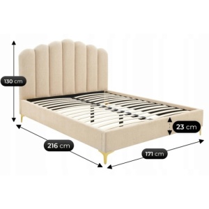 PAT 160X200CM, ARTIM MEBLE, REALIZAT DIN CATIFEA DE CULOARE CREM, STIL MODERN - Img 3
