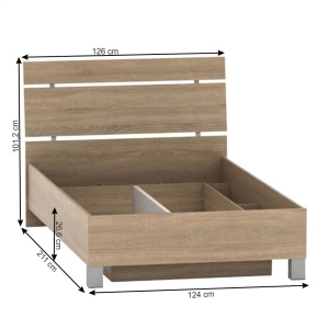 PAT CU SPATIU DE DEPOZITARE STEJAR 120X200 LUNA STIL MODERN TK - Img 2