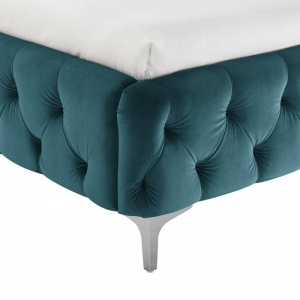 PAT DIN CATIFEA, BAROCK 180X200CM, DE CULOARE ALBASTRU MARIN, COD 41438 - Img 3