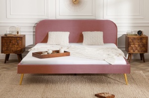 PAT DUBLU FAMOUS CU TAPITERIE DIN CATIFEA ROZ 39693 STIL MODERN - Img 2
