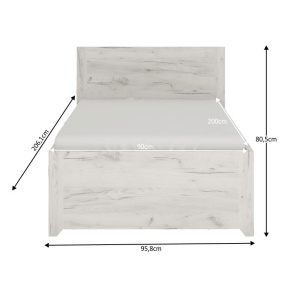 PAT PENTRU O PERSOANA 90X200 ANGEL ALB STIL MODERN TK - Img 3
