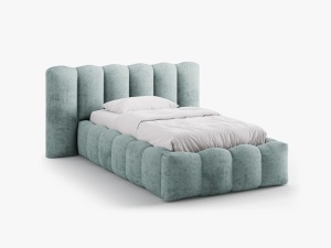 PAT SINGLE LUPINE, ALBASTRU DESCHIS, CU TAPPITERIE DIN TEXTIL CHENILLE PERFECT HARMONY, MICADONI