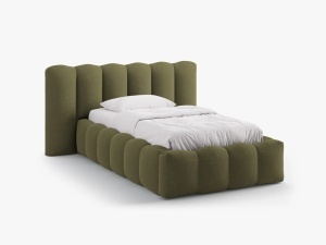 PAT SINGLE LUPINE, VERDE, CU TAPITERIE DIN TEXTIL STRUCTURAT MOLYBDEN, MICADONI