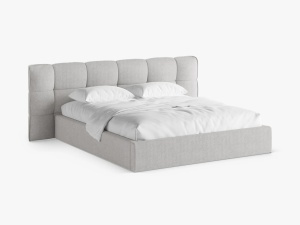 PAT TAPITAT ERIC, 200X200, GRI DESCHIS, CU TAPITERIE DIN TEXTIL BOUCLE SICURO, MICADONI