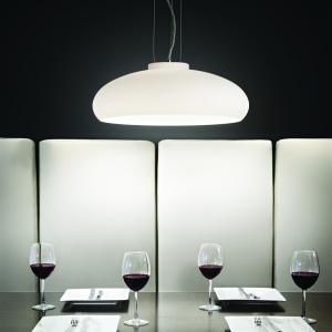 PENDUL ARIA SP1, ALB, DIN STICLA, STIL MODERN - Img 2