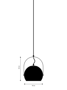 PENDUL BALL, NEGRU, CONFECTIONAT DIN METAL, STIL MODERN - Img 3