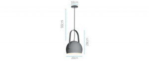PENDUL BLACK SPHERE APP294-1CP, 20x28 cm, NEGRU, DIN METAL, STIL MODERN, TU - Img 3