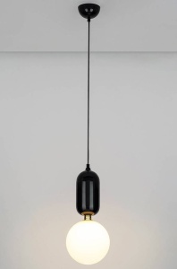 PENDUL BOY M FI25, NEGRU, DIN METAL SI STICLA, STIL MODERN, B2