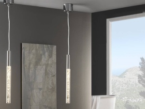 PENDUL COSMO, 9 CM, CROM/TRANSPARENT, DIN METAL SI ACRIL, STIL MODERN
