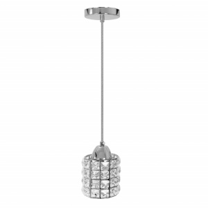PENDUL CRYSTAL SILVER APP727-1CP, 85X10, ARGINTIU, DIN METAL SI STICLA, STIL MODERN, TU - Img 2