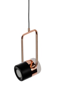 PENDUL CU LED-URI BLINK 1, CUPRU/NEGRU, DIN ALUMINIU SI PLASTIC OPAL, STIL MODERN, B2
