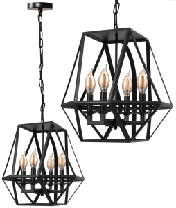 PENDUL LOFT APP257-4C, 40x40 cm, NEGRU, DIN OTEL SI METAL DE INALTA CALITATE, STIL MODERN, TU