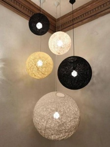 PENDUL LUNA 80, NEGRU, DIN CANEPA, STIL MODERN, B2 - Img 8