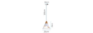 PENDUL METAL SCANDINAV APP224-1CP, 25x28x100 cm, NEGRU SI MARO/NATURAL, DIN LEMN SI METAL, STIL MODERN, TU - Img 6