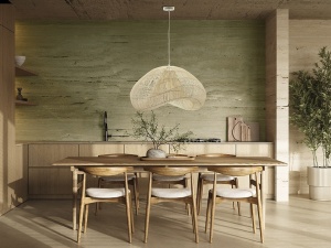 PENDUL SABAH, 80 CM, ALB/NATURAL, DIN METAL SI RATAN, STIL MODERN