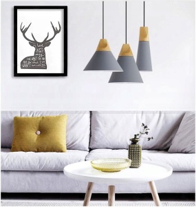 PENDUL SCANDI B GRAY, 14x27/100 cm, GRI, DIN METAL SI LEMN, STIL MODERN, TU - Img 8