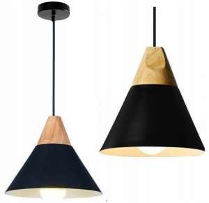 PENDUL SCANDI C BLACK, 23,5x124/100 cm, NEGRU, DIN METAL SI LEMN DE INALTA CALITATE, STIL MODERN, TU