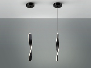 PENDUL TWIST, 12 CM, NEGRU MAT, DIN METAL SI ACRIL, STIL MODERN