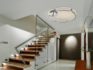 PLAFONIERA COLETTE, CU TELECOMANDA, 80 CM, CROM/OPAL, DIN ALUMINIU SI SILICON, STIL MODERN