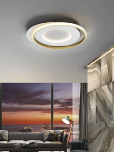 PLAFONIERA LIMBOS, 58 CM, ALB/AURIU/OPAL, DIN METAL, ALUMINIU SI SILICON, STIL MODERN