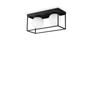 PLAFONIERA LINGOTTO PL2, NEGRU, DIN METAL, STIL MODERN