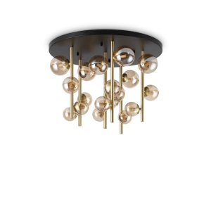 PLAFONIERA PERLAGE PL18, AMBER, DIN METAL, STIL MODERN