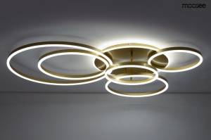 PLAFONIERA RINGS 6 GOLD, CONFECTIONATA DIN OTEL INOXIDABIL, STIL MODERN - Img 2