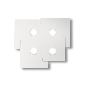 PLAFONIERA TOTEM PL4, ALB, DIN METAL, STIL MODERN