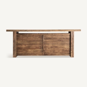 PULT DE BAR NORVIK 36660, NATURAL, CONFECTIONAT DIN LEMN MASIV DE ULM SI METAL, STIL MODERN