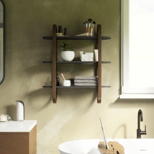 RAFT/BIBLIOTECA BELLWOOD NUC/NEGRU, CONFECTIONAT DIN LEMN, STIL MODERN