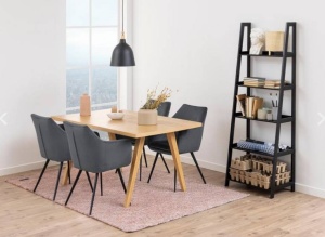 RAFT/ORGANIZATOR WALLY, 63X130 CM, NEGRU, DIN MDF SI METAL, STIL MODERN, B2