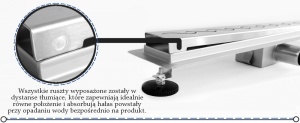 RIGOLA REA, SCURGERE DUS, WAVE 60CM, INOX, CALITATE SUPERIOARA, REA - Img 2