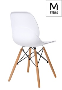 SCAUN ALB DIN POLIPROPILENA LEAF WOOD STIL MODERN B2 - Img 5