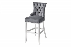 SCAUN BAR, CASTLE DELUXE, DIN METAL SI CATIFEA, DESIGN BAROC