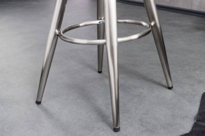 SCAUN BAR, INDUSTRIAL 80CM, REALIZAT DIN METAL ARGINTIU, TELESCOPIC, COD 43655 - Img 4