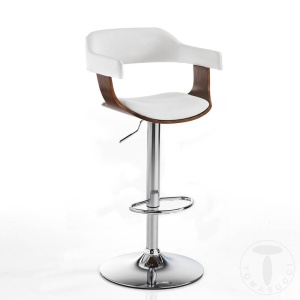 SCAUN BAR, KALMAR, CADRUL DIN METAL, LEMN SI PIELE ECO, STIL MODERN, COD 4374