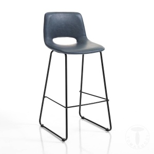 SCAUN BAR, LEONEL, 100CM, GRI, CADRUL DIN METAL SI PIELE ECO, STIL MODERN, COD 3800