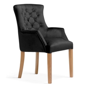 SCAUN CONFORTABIL ALBERT, NEGRU/FAG, STIL CHESTERFIELD