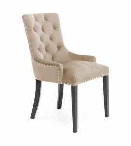 SCAUN CONFORTABIL AUGUST, BEJ/NEGRU, STIL CHESTERFIELD