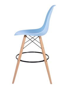 SCAUN DE BAR ALBASTRU STRALUCITOR HOKER DSW WOOD STIL MODERN B2