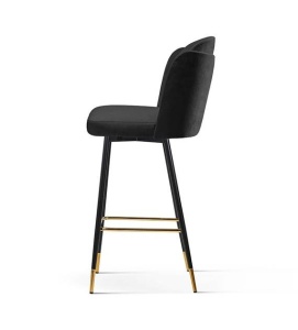 SCAUN DE BAR BEETLE 60, NEGRU/AURIU/NEGRU, STIL MODERN - Img 4