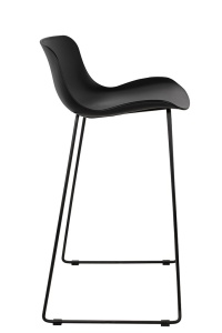 SCAUN DE BAR COMA 66, NEGRU, CONFECTIONAT DIN POLIPROPILENA SI METAL, STIL MODERN - Img 2