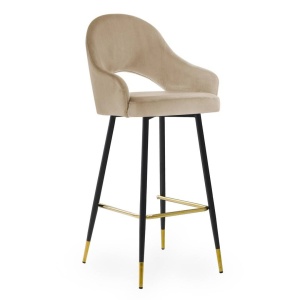 SCAUN DE BAR GODA 70, BEJ/AURIU/NEGRU, STIL MODERN