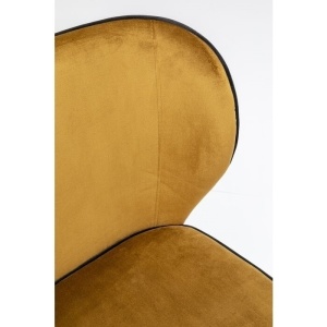 SCAUN DE BAR IRINA, CONFECTIONAR DIN CATIFEA SI METAL, GALBEN MUSTAR, STIL MODERN - Img 4