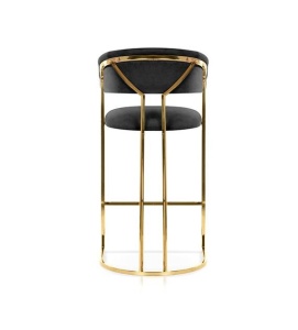 SCAUN DE BAR MARCILLE 2 60, NEGRU/AURIU, STIL MODERN - Img 4