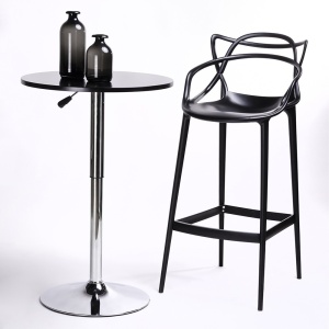 SCAUN DE BAR, NEGRU HILO PREMIUM, CONFECTIONAT DIN POLIPROPILENA, STIL MODERN - Img 7