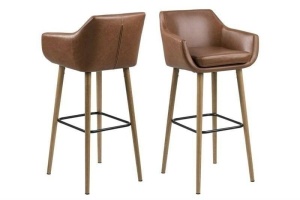 SCAUN DE BAR NORA, MARO/NATURAL, CU TAPITERIE DIN PIEE ECOLOGICA, B2