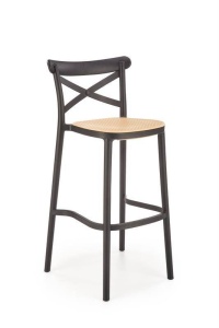 SCAUN DE BAR OUTDOOR, H-111, DE CULOARE NEAGRA, DIN POLIPROPILENA - Img 7